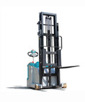 Heavy Duty Manual Pallet Stacker For Warehouse Material Handling with hydraulic lift mechanism and sturdy frame.