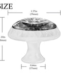 4 Pack 1.37 Inch Round Cabinet Knobs in White with Dandelion Design Drawer Pulls for Kitchen Cabinets and Dressers