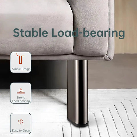 20cm Triangle Metal Furniture Legs 4 Pack for Sofas Chairs Tables Cabinets and Stools Gray Finish with Pre Drilled Holes