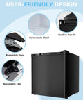 Bad Boy 1.1 Cubic Foot Mini Freezer Black Upright Compact Cold Storage Appliance Built For Dorms And Small Kitchens featuring removable shelf and built-in handle.