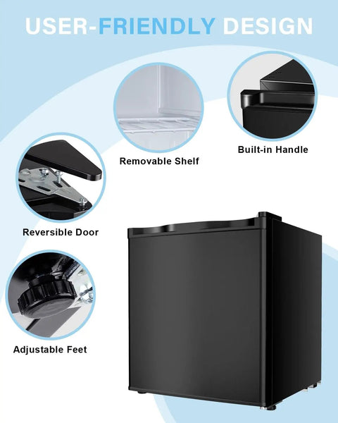 Bad Boy 1.1 Cubic Foot Mini Freezer Black Upright Compact Cold Storage Appliance Built For Dorms And Small Kitchens featuring removable shelf and built-in handle.