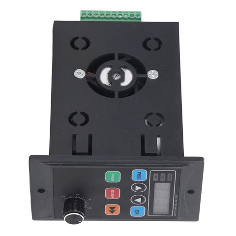 Rugged VFD With Premium Copper Coils 750W Inverter For Water Pumps And Automated Machine Tools High Performance Motor Controller For Heavy Duty Industrial Apps front view with keypad and display