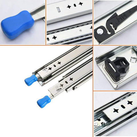 Heavy Duty Metal Drawer Slides Full Extension 16 Inch Sliders Smooth Glide Rails For Cabinets 1 Pair angle detail