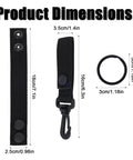 Heavy Duty Nylon Tactical Belt Fasteners With Double Snap Clasps shown with dimensions: 18cm long, 3.5cm wide, key keeper loop included.