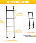 Universal Van Ladder 51 Inch Beefy Heavy Duty Aluminum Hook Over Ladder Rack For Ford E Series Chevy GMC Full Size Vans 1997 2024 Supports 300 Lb Capacity Rust Resistant And Easy Install, dimensions view