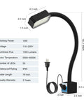 Gooseneck LED Work Light With Magnetic Base, 1300 Lumens, 50 LED Bright Lamp For Lathe And Drill Press, Flexible Arm, 10W 120V