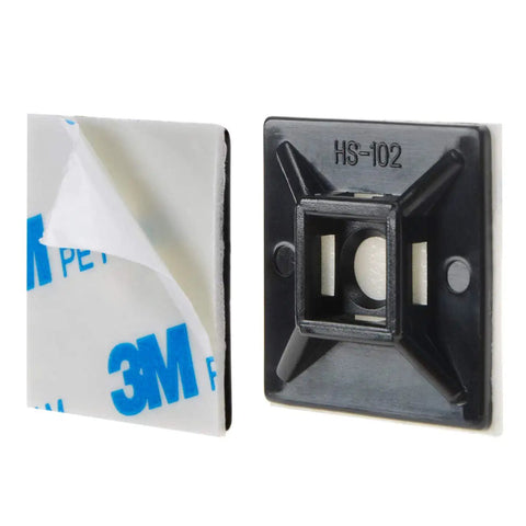 100 Pack 1.1 Inch Self Adhesive Cable Zip Tie Mounts And Wire Clips For No Fuss Cable Management Anchors Squares HS102 Nylon