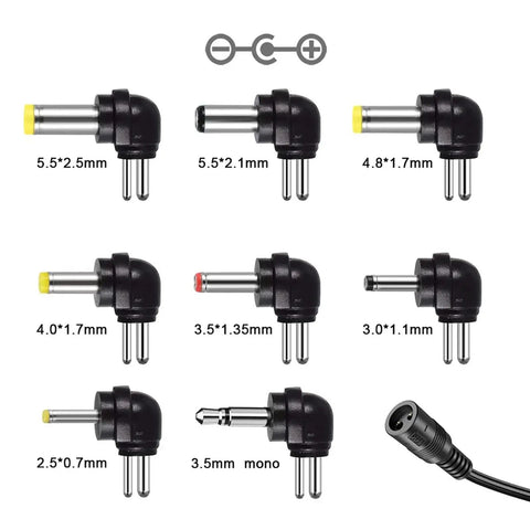 Adapter tips for Universal AC Adapter With Do It All Voltage Options 3V 4.5V 5V 6V 7.5V 9V 12V 12W 1000mA for electronics.
