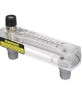 Panel Mount Water Flow Meter For PVC Pipe With Adjustable Knob, One Half Inch Male Thread And One Quarter Inch Female Thread, 0.2 To 2.0 GPM (1 To 7 LPM), Clear Reading Display, Easy Install, Reliable Liquid Flow Control.
