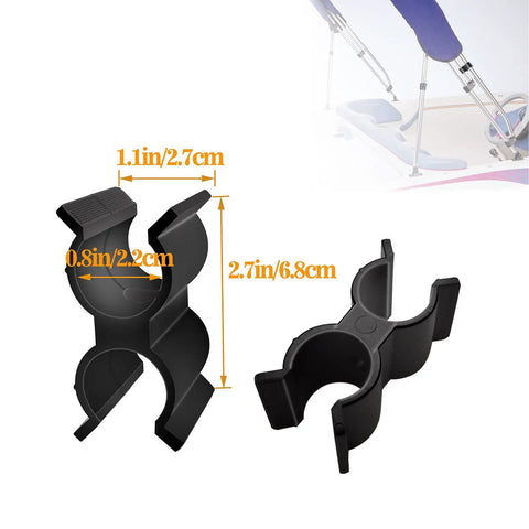 2 Pack Anti Rattle Bimini Top Pole Clips Holder For Boat Keeps Poles Snug And Quiet with size measurements and clamp design