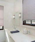 Bathroom windows with Cordless Room Darkening Pleated Paper Shade Gray 36x72 Inches Pack Of 6 No Tools Needed, Blocks Light, UV Protection