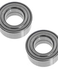 Close-up of two Left And Right Front Wheel Hub Bearings Pair For Kia Mitsubishi And Dodge With 10 Year Warranty Heavy Duty Sealed Bearings