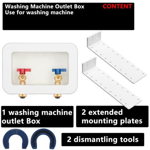 Washing Machine Outlet Box With Center Drain, Push To Connect Inlet One Half Inch, Outlet Three Quarter Inch Male Thread