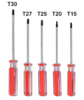Top Tier 5 Pc Torx Screwdriver Set T15 To T30 Star Bit Kit With Deep Reach Handle Perfect For Impact Driver Usage Electronics Repair and Furniture Build Jobs Made From Tough Chrome Vanadium Steel, five drivers