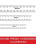 Go-To 72 Inch Aluminum Straight Edge Rule for shops, featuring English scale increments, anodized finish.