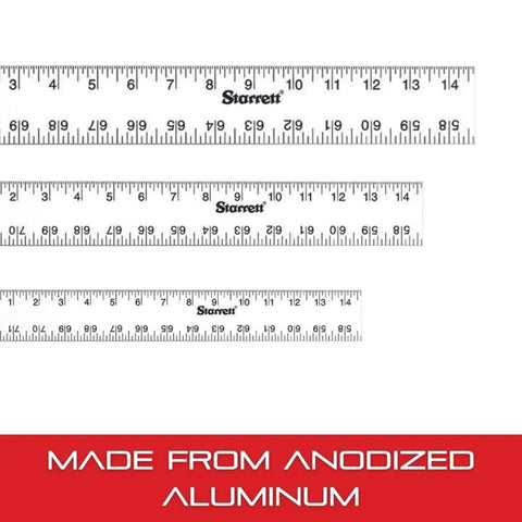 Go-To 72 Inch Aluminum Straight Edge Rule for shops, featuring English scale increments, anodized finish.