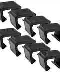 Eight Piece Outdoor Furniture Clips Set Black PP Connectors To Prevent Movement Between Sectional Couches, Wicker Furniture, And Office Desks