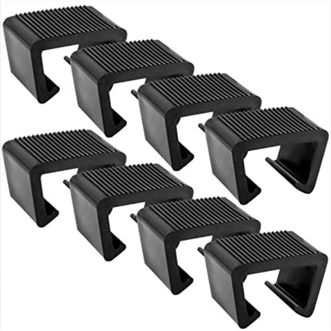Eight Piece Outdoor Furniture Clips Set Black PP Connectors To Prevent Movement Between Sectional Couches, Wicker Furniture, And Office Desks