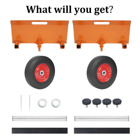 Components of Orange Beefy Heavy Duty Panel Dolly 1100 Lbs Capacity With 10 Inch Solid Wheels Door Cart For Drywall Panels And Material Handling