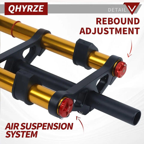 20 Inch Fat Tire EBike Air Suspension Fork With 140Mm Travel Rebound Adjustable Straight Steerer 9X135Mm QR 74Mm Disc