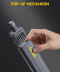 Slick Grip Cordless Electric Screwdriver Set With Heavy Duty Motor And Three Torque Modes For Fast Electronics Repair No Hassle showing the pop-up mechanism in action.