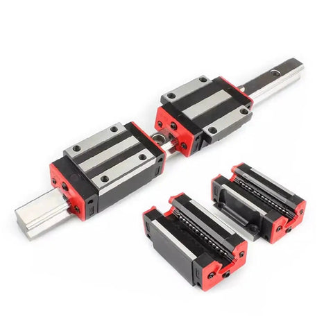 Top Shelf Sfu1204 Ball Screw Kit Loaded With Two Hgr15 Linear Guide Rails And Four Hgh15ca Motion Carriages ready with red and black design.