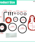 Flooring Nailer Rebuild Kit With 105043 Bumper And O Ring Set For MIIIFN MIIIFS And MIII showing components and sizes