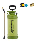 Two Gallon Garden Pump Sprayer For Landscaping With Brass Nozzle UV Protected Tank shown with wand and nozzle details