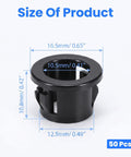 Pack Of 50 Tough Plastic Grommets For Wiring One Half Inch Holes Black Snap Bushing With One Half Inch Mounting Diameter For Cables Up To Three Eighths Inch And Smaller, Cable Protection And Easy Snap Fit, black plastic grommet size diagram