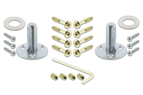 Hardware components for Prairie Plate With Parlor Lever Double Dummy Set In Polished Brass For Retro Restoration Projects