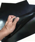 Neoprene Rubber Sheet For Gaskets And Weather Stripping Pipe Sealing Pads And Buffers DIY Crafts Floor And Surface Protection Oil And Water Resistant Gasket Material Flexible Durable Sheet, 12x11 in black sheet held by hand