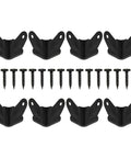 Iron Corner Protectors Black Metal For Furniture And Speaker Cabinets Eight Pack includes screws for easy installation.