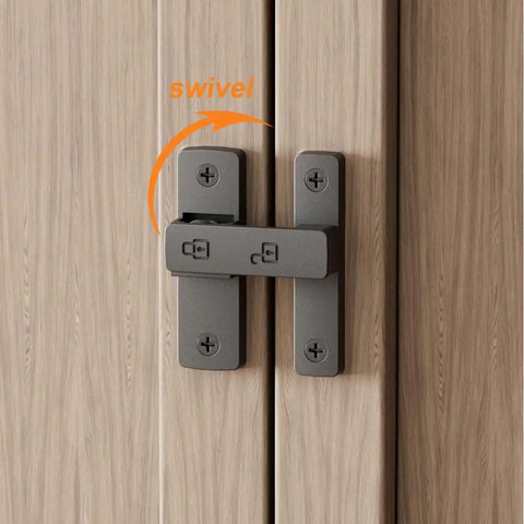 Heavy Duty Flip Latch Lock For Doors, Gates, Barns, Garages And Sheds 90/180 Degree Sliding And Swinging Bolt, installed on wooden doors