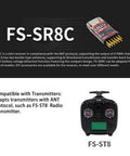 2.4GHz ANT Protocol 8CH RC Receiver With Dual Antennas Rock Solid Two Way Link PWM Outputs For Great Control Compatible With Flysky FS-ST8 Transmitter Perfect For RC Airplanes And Robots next to FS-ST8 Transmitter