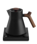Corvo EKG Pro Electric Tea Kettle With Precise Temperature Control Quick Heat Scheduling And Built In Brew Timer Matte Black With Walnut Handle 0.9 Liter Capacity For Tea Coffee And Cooking