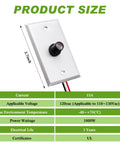 Two Pack Photocell Sensor Kit for Outdoor Lights With Wall Plate, product specifications with dimensions and electrical ratings.