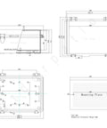 Technical drawing of Outdoor Electrical Box Enclosure With Clear Hinged Cover IP67 Waterproof ABS Project Box Stainless Steel Latch.