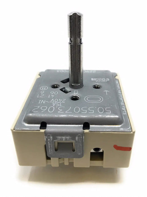 Dual Range Surface Switch For Samsung DG44-01008A And GE WB24T10063 240V 15A Replacement front view with control shaft