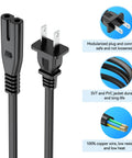 5 Foot UL Certified AC Power Cord Replacement For Scancut Dx Sdx325 Sdx330 Cutting Machine, heavy duty black plug and play cable.