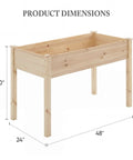 Raised Garden Bed With Legs 34x18x30 Inch Planter Box Outdoor With Liner For Herbs, Flowers, Veggies Elevated Wooden Garden Bed