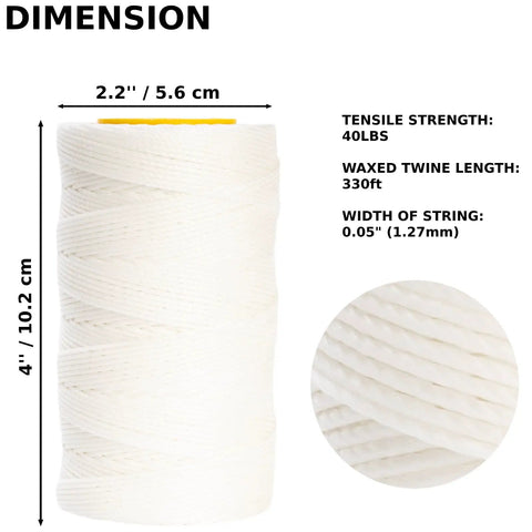 All In One Sail Repair Kit With Sail Needle And Thick Waxed Twine In White Black And Brown 330 Feet Heavy Duty Waxed Thread