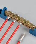 50 Pieces AWG 1/0 Wire Ferrules Kit With Tinned Copper Crimp Connectors installed in electrical panel