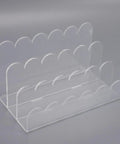 Acrylic Mail Sorter 3 Slot Desktop Letter Holder Clear Document Tray With Wavy Design Space Saving Office Organizer