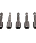 Fabulett Metric Nut Socket Set With 1/4 Inch Hex Shank Adapter For Impact Rated Drills And Screwdrivers Featuring Quick Release Chrome Vanadium Steel Drivers In 5 Pc Variety Including 8 Mm Head Size, 8 mm sockets
