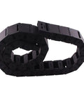 1M Open One Side Plastic Cable Drag Chain For CNC Machines 18 X 25mm Internal 23 X 35mm External Black Wire Carrier coiled