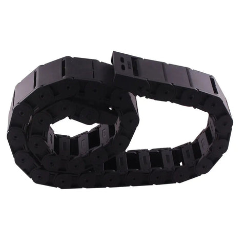1M Open One Side Plastic Cable Drag Chain For CNC Machines 18 X 25mm Internal 23 X 35mm External Black Wire Carrier coiled