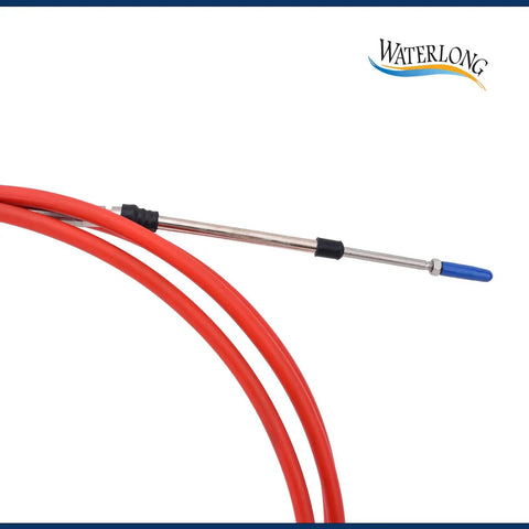 Throttle Control Cable 11.5 Feet 2 Pack Red Outboard Rotary Steering Cable For Most Single Station Boats Stainless Steel End With HDPE Liner
