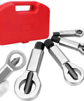 Heavy Duty Metal Nut Splitter Set For Bolt And Nut Removal with red case and four splitters, Cracker Breaker Tool For Damaged Rusted Stuck