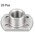 Tough As Nails M8 Welding Nuts With Tab Base And Four Projections, Shop Grade Carbon Steel Body, UNC Threads, Silver Plating, 25 Piece Set