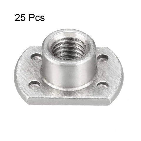 Tough As Nails M8 Welding Nuts With Tab Base And Four Projections, Shop Grade Carbon Steel Body, UNC Threads, Silver Plating, 25 Piece Set